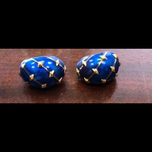 Antique Tiffany and co and schlumberger  enamel earrings